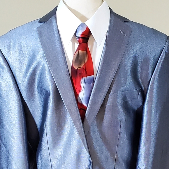Vinci~2 Button Sharkskin Blazer - Picture 7 of 12